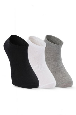 Slazenger JADIRA 3 lü Erkek Patik Siyah / Beyaz Çorap 