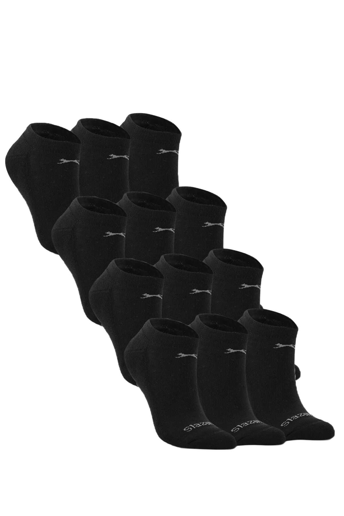 Slazenger - Slazenger JAEL 12 li Set Kadın Siyah Çorap