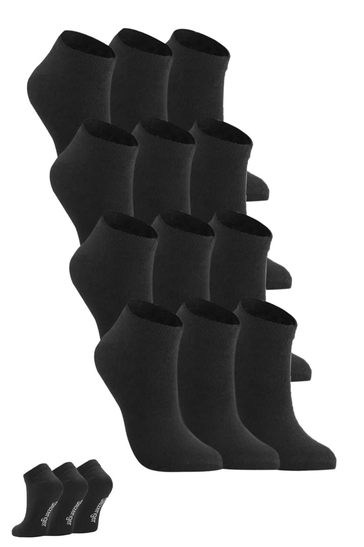 Slazenger - Slazenger JAIME 12 li Set Kadın Siyah Çorap