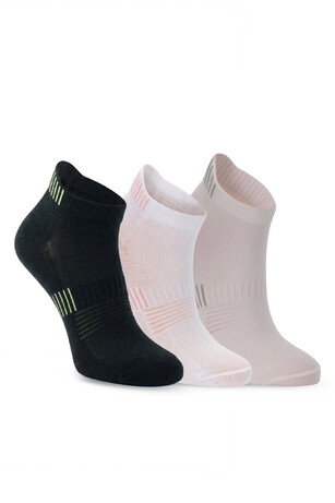 Slazenger JALIA 3 lü Kadın Patik Siyah / Beyaz Çorap 