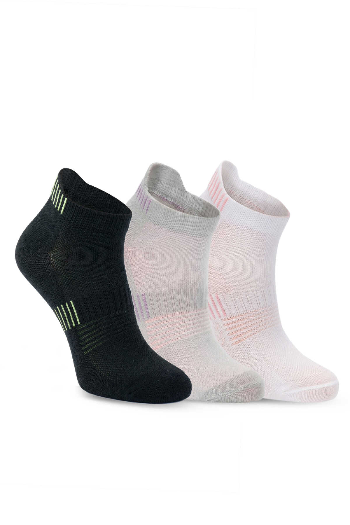 Slazenger - Slazenger JALIA 3 lü Kadın Siyah / Gri Çorap