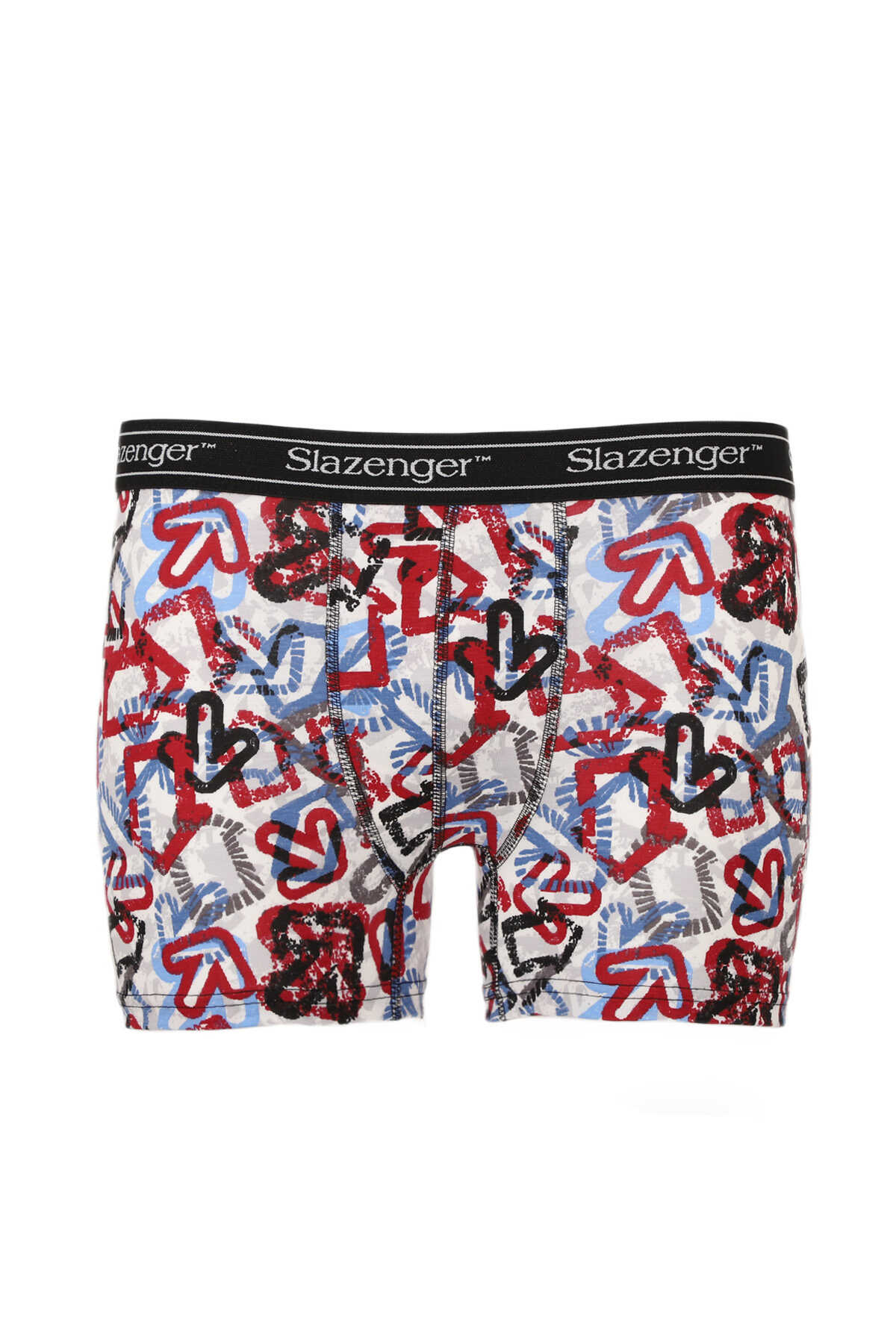 Slazenger - Slazenger JAMA Erkek Boxer Beyaz / Kırmızı