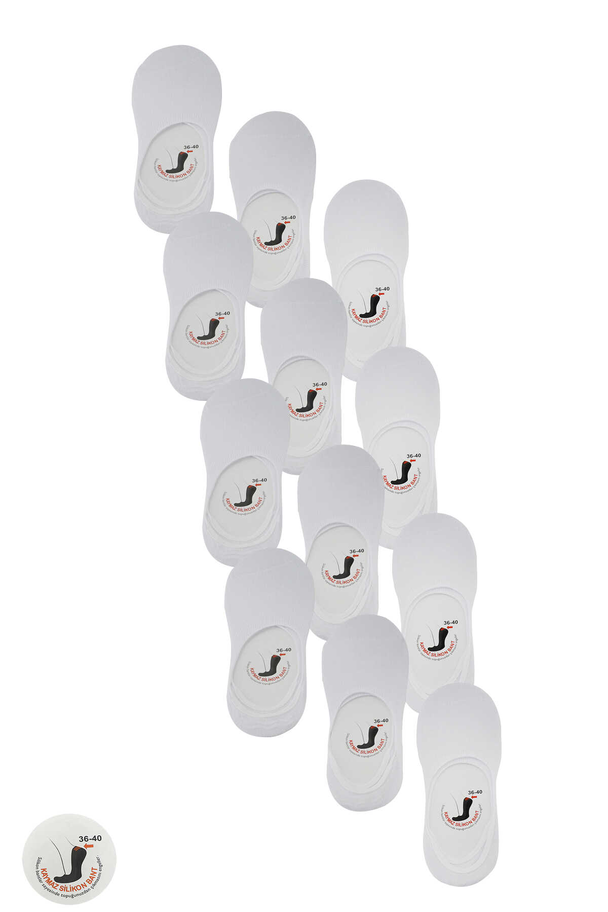 Slazenger - Slazenger JAMAR 12 li Set Kadın Beyaz Çorap