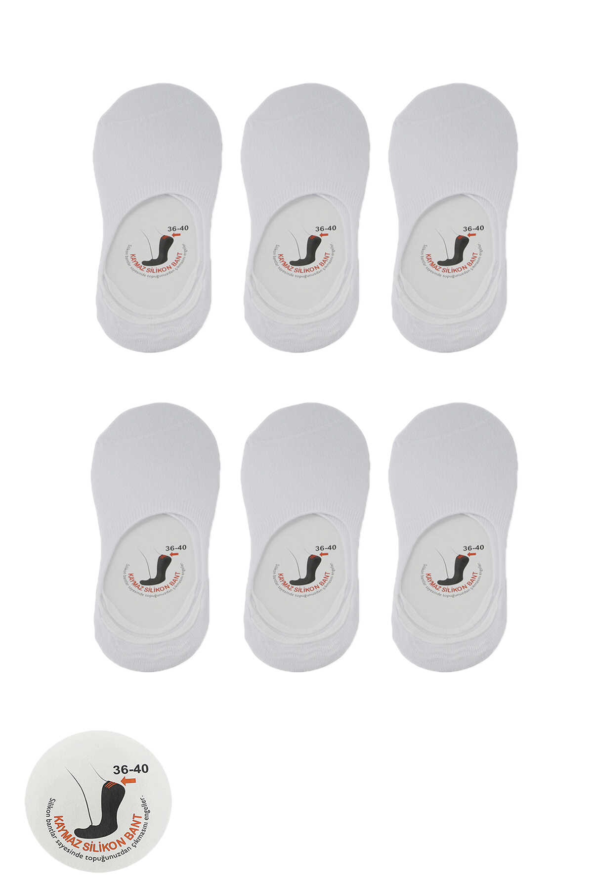 Slazenger - Slazenger JAMAR 6 lı Set Kadın Beyaz Çorap