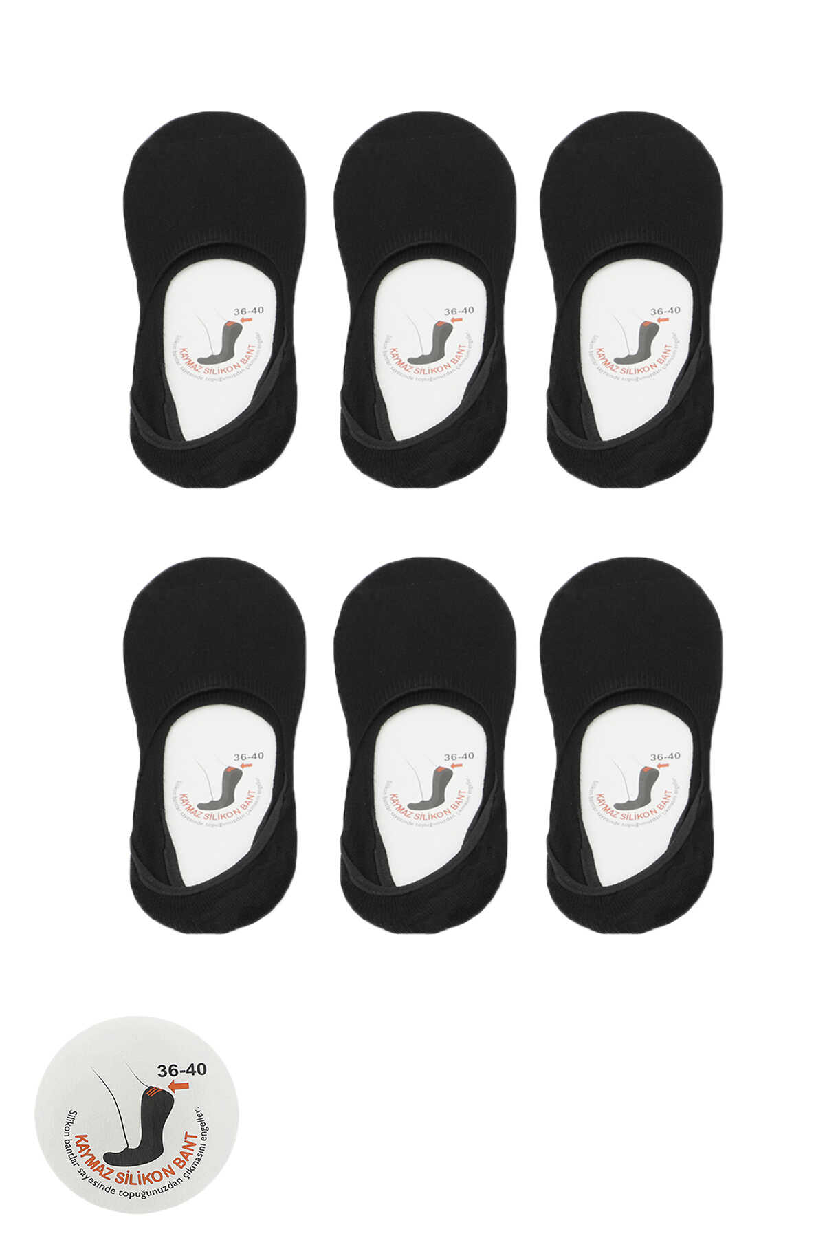 Slazenger - Slazenger JAMAR 6 lı Set Kadın Siyah Çorap