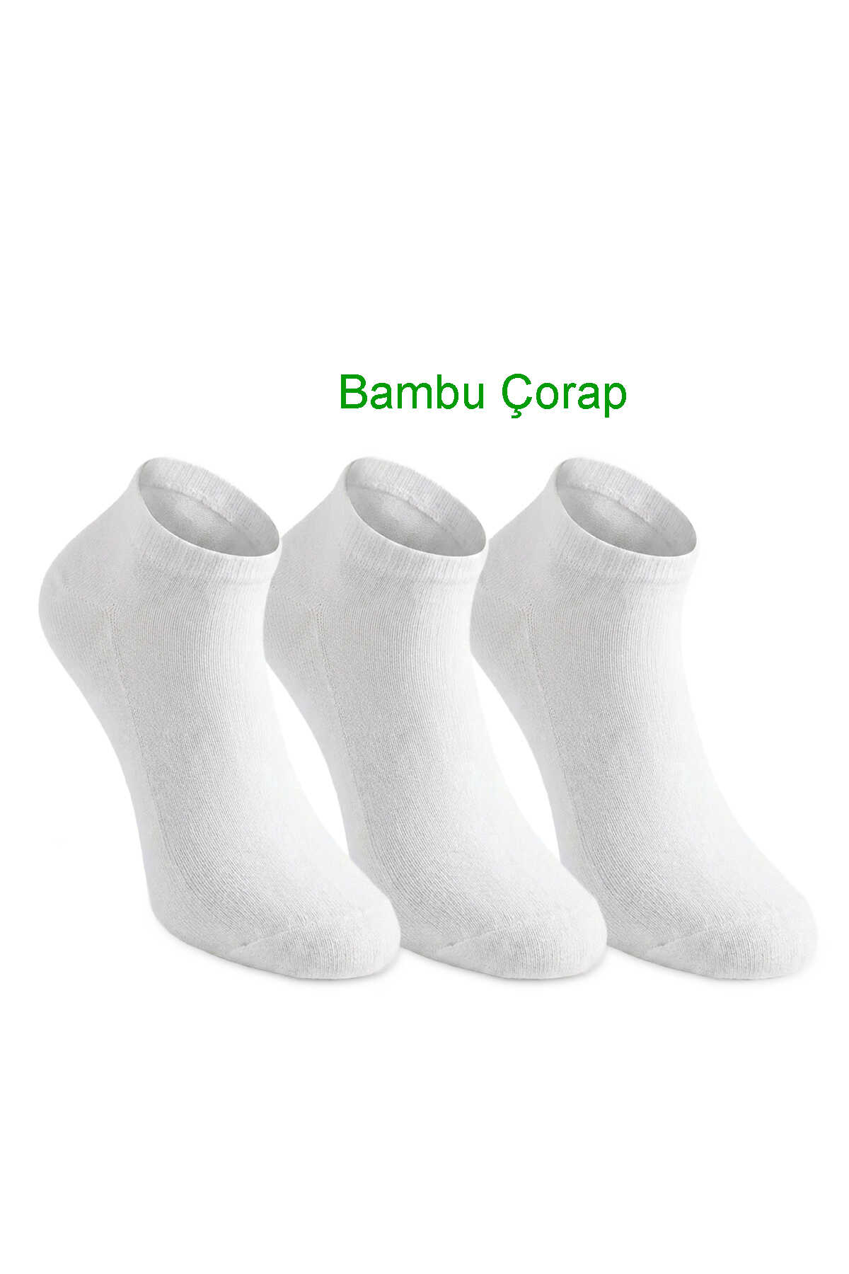 Slazenger - Slazenger JEFRY 3 lü Erkek Bambu Beyaz Çorap