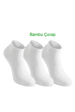 Slazenger - Slazenger JEFRY 3 lü Erkek Bambu Beyaz Çorap