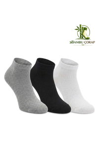 Slazenger - Slazenger JEFRY 3 lü Erkek Bambu Siyah / Gri Çorap