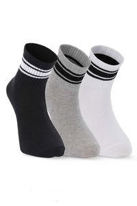 Slazenger - Slazenger JELLY 3 lü Erkek Siyah / Gri Çorap