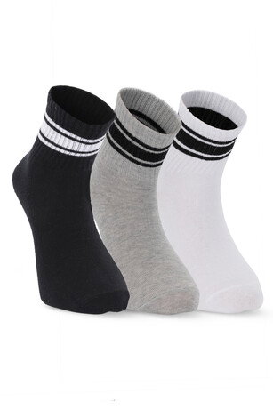 Slazenger JELLY 3 lü Erkek Soket Siyah / Gri Çorap