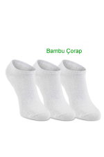 Slazenger - Slazenger JESTER 3 lü Kadın Bambu Beyaz Çorap