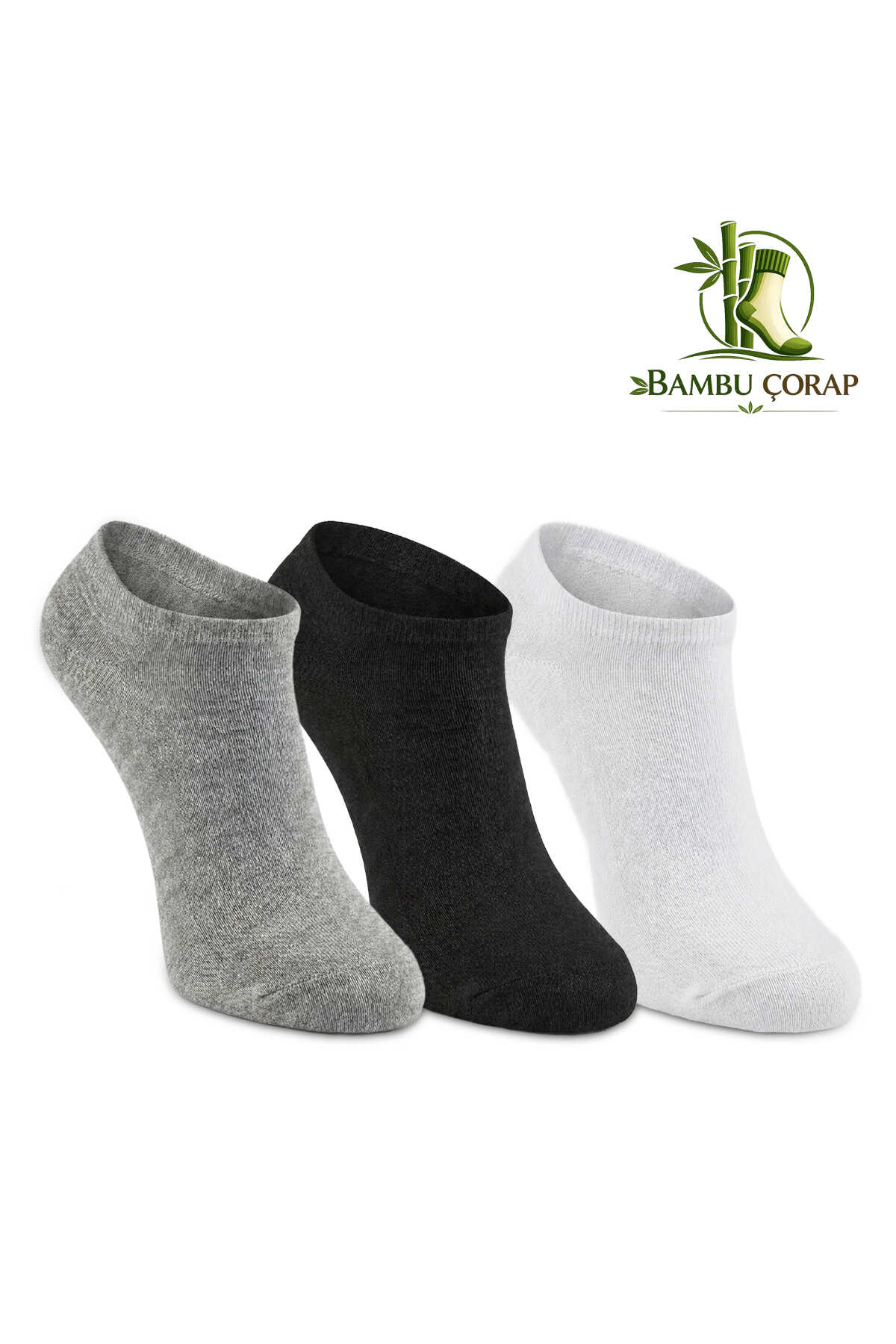 Slazenger - Slazenger JESTER 3 lü Kadın Bambu Siyah / Gri Çorap