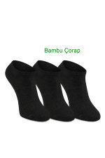 Slazenger - Slazenger JESTER 3 lü Kadın Bambu Siyah Çorap