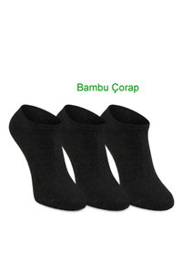 Slazenger - Slazenger JESTER 3 lü Kadın Bambu Siyah Çorap