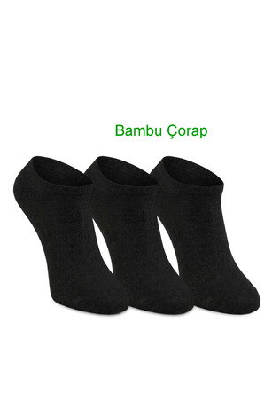 Slazenger JESTER 3 lü Kadın Bambu Babet Siyah Çorap