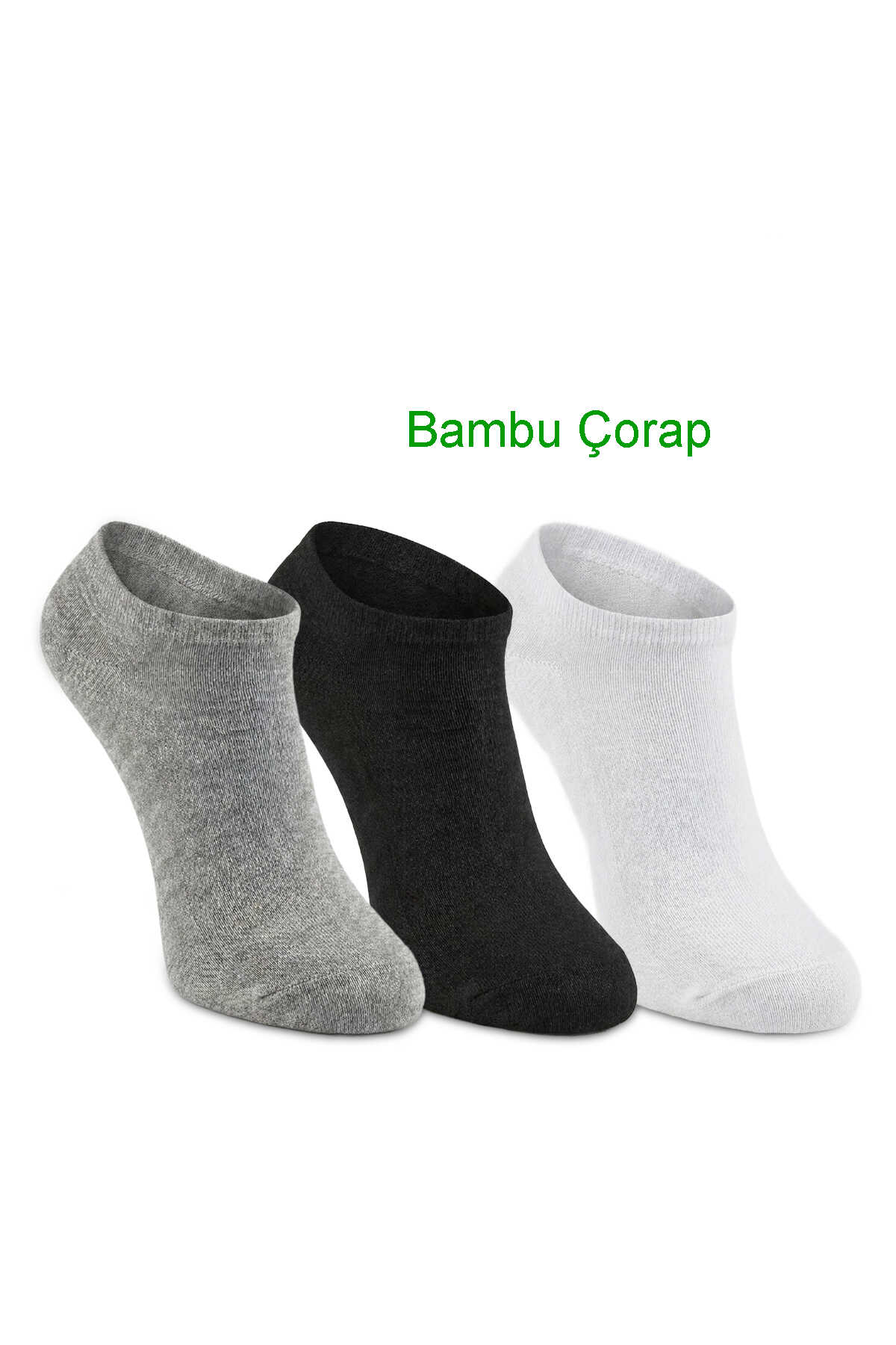 Slazenger - Slazenger JESTER 3 lü Kadın Bambu Siyah / Gri Çorap