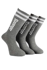 Slazenger - Slazenger JINN 3 lü Erkek Spor Gri Çorap