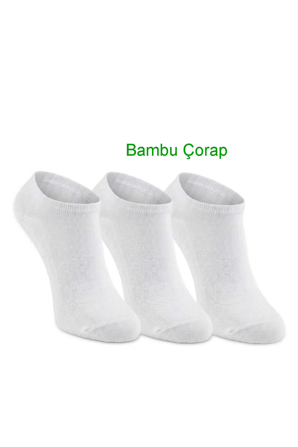 Slazenger - Slazenger JOLLY 3 lü Erkek Bambu Beyaz Çorap