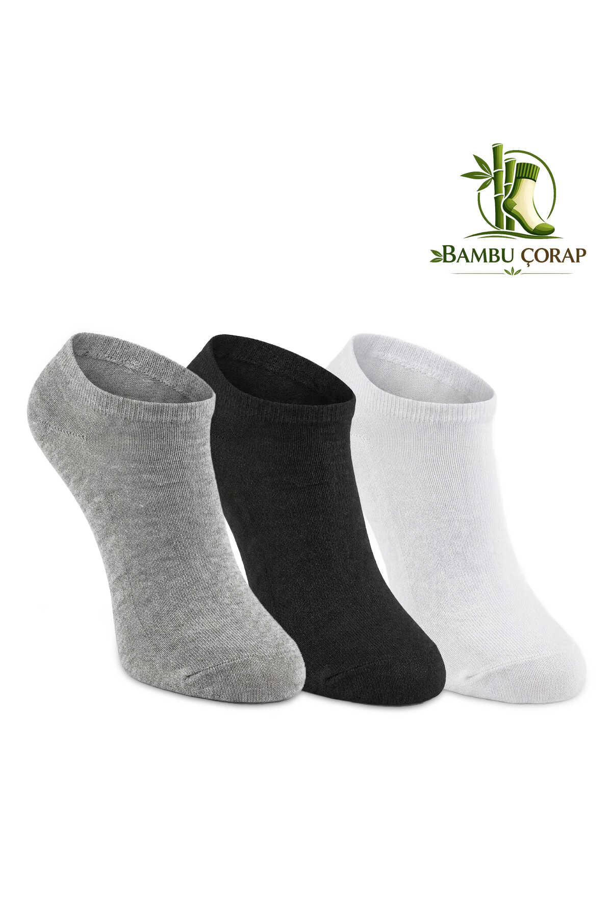 Slazenger - Slazenger JOLLY 3 lü Erkek Bambu Siyah / Gri Çorap
