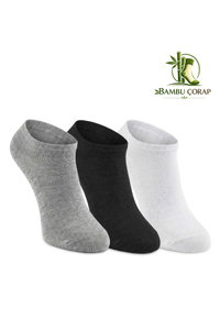 Slazenger - Slazenger JOLLY 3 lü Erkek Bambu Siyah / Gri Çorap