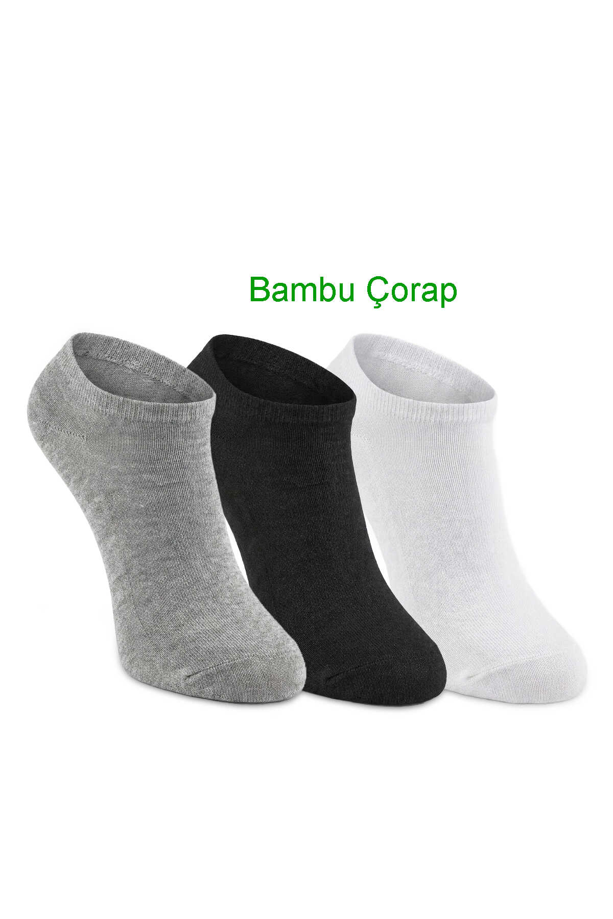 Slazenger - Slazenger JOLLY 3 lü Erkek Bambu Siyah / Gri Çorap