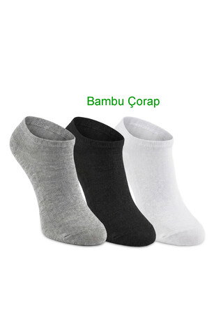 Slazenger JOLLY 3 lü Erkek Bambu Babet Siyah / Gri Çorap