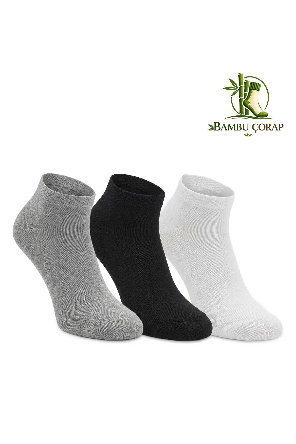 Slazenger - Slazenger JOYRIDE 3 lü Kadın Bambu Siyah / Gri Çorap