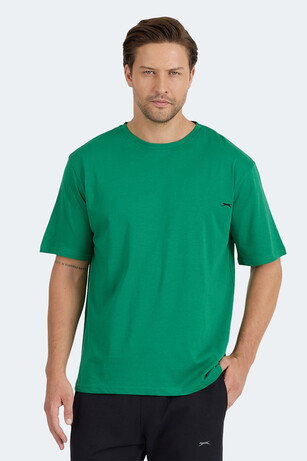 Slazenger KAISER IN Oversize Erkek Oversıze Koyu Yeşil Tişört