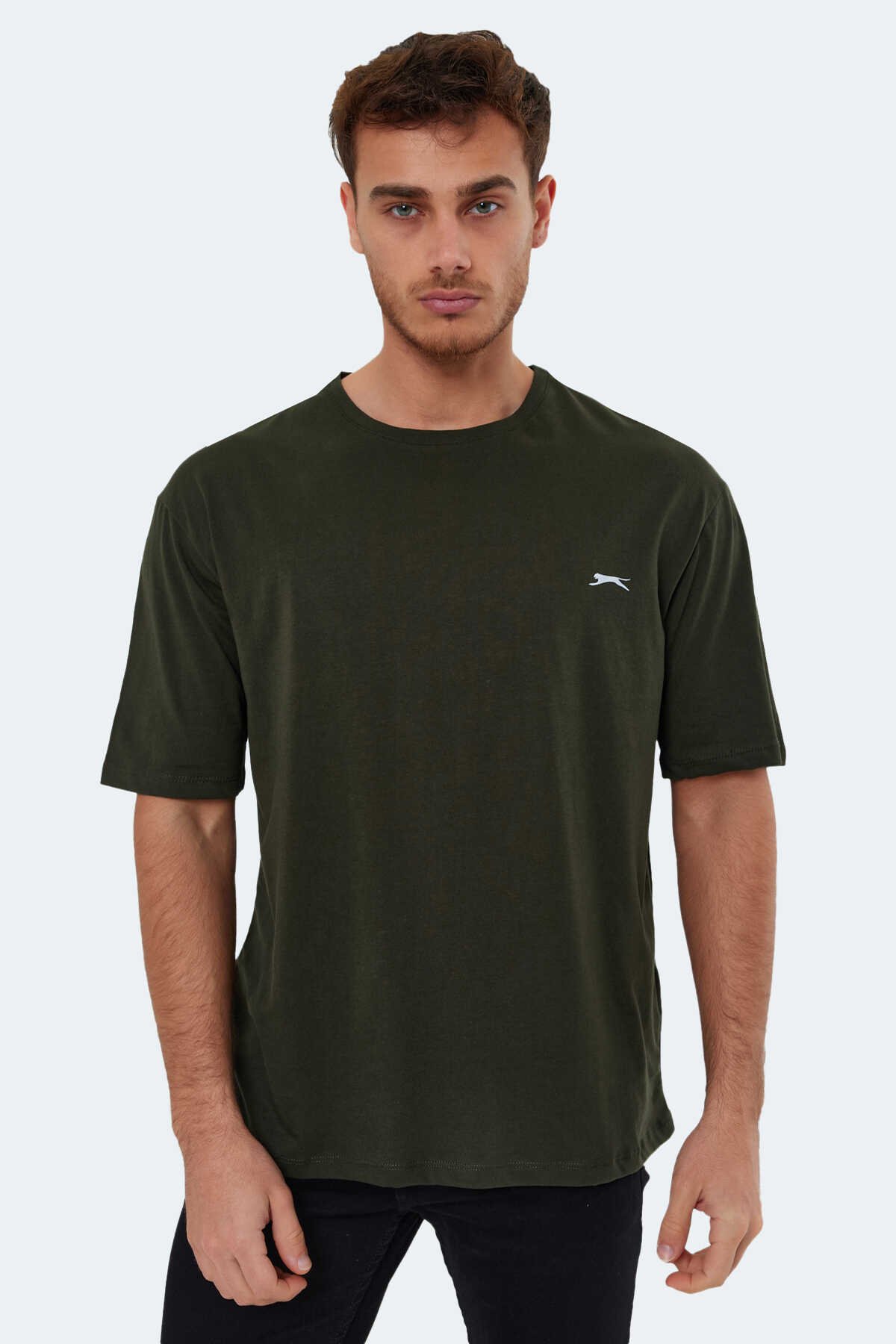 Slazenger - Slazenger KAISER Erkek Kısa Kol T-Shirt Koyu Yeşil