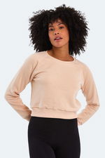 Slazenger - Slazenger KAITO IN Kadın Bej Sweatshırt Slazenger - Slazenger KAITO IN Kadın Bej Sweatshırt