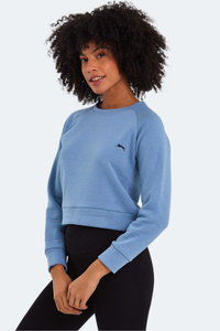 Slazenger - Slazenger KAITO IN Kadın Mavi Sweatshırt
