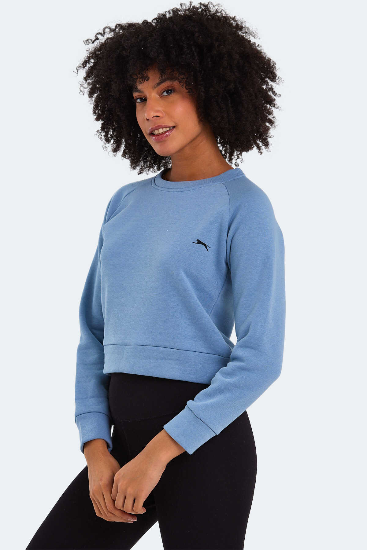 Slazenger - Slazenger KAITO IN Kadın Mavi Sweatshırt