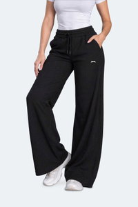 Slazenger - Slazenger KALIRA IN Kadın Bol Paça Flare Siyah Eşofman Altı