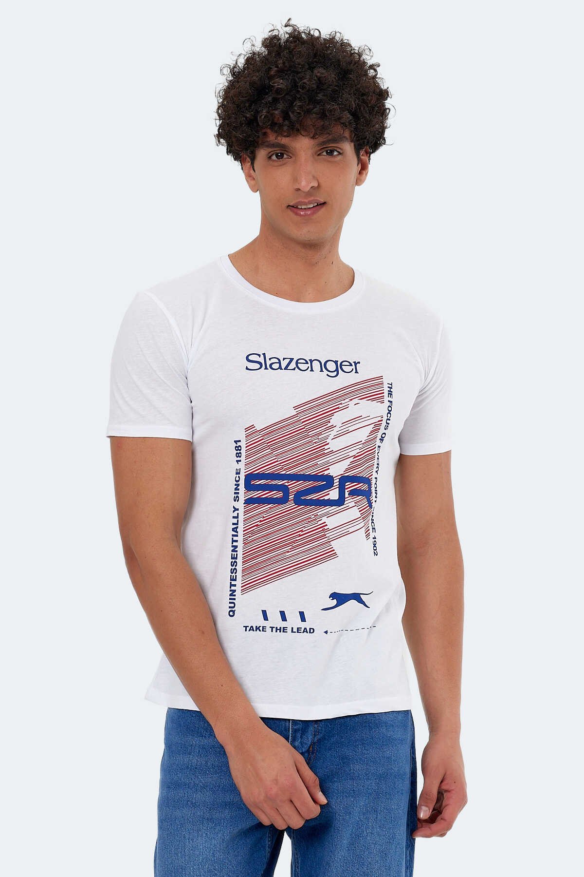 Slazenger - Slazenger KALJU Erkek Kısa Kollu T-Shirt Beyaz