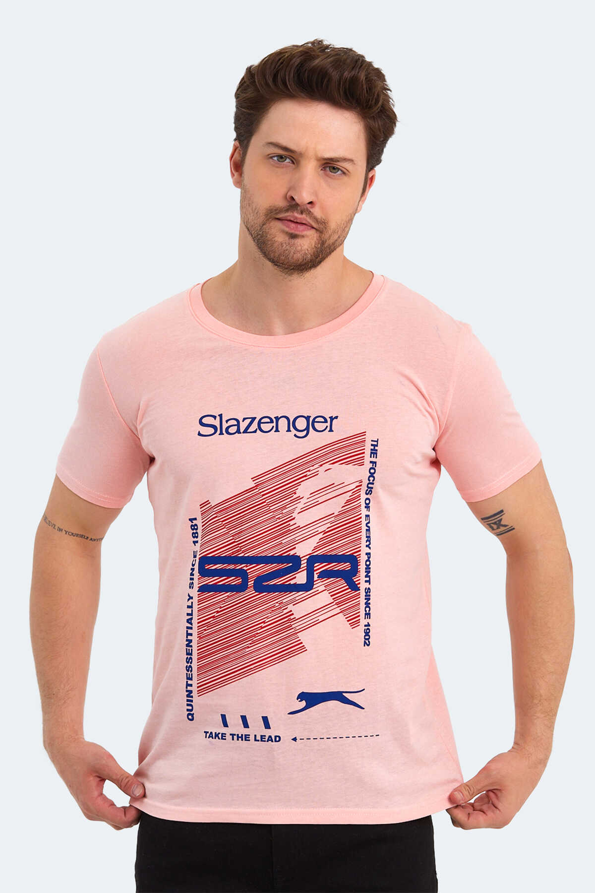 Slazenger - Slazenger KALJU Erkek Tişört Somon