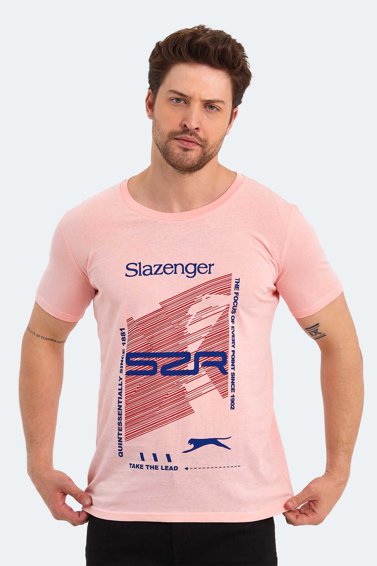 Slazenger - Slazenger KALJU Erkek Kısa Kol T-Shirt Somon