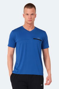 Slazenger - Slazenger KALLIAS Erkek Cepli V Yakan Saks Mavi Tişört Slazenger - Slazenger KALLIAS Erkek Cepli V Yakan Saks Mavi Tişört