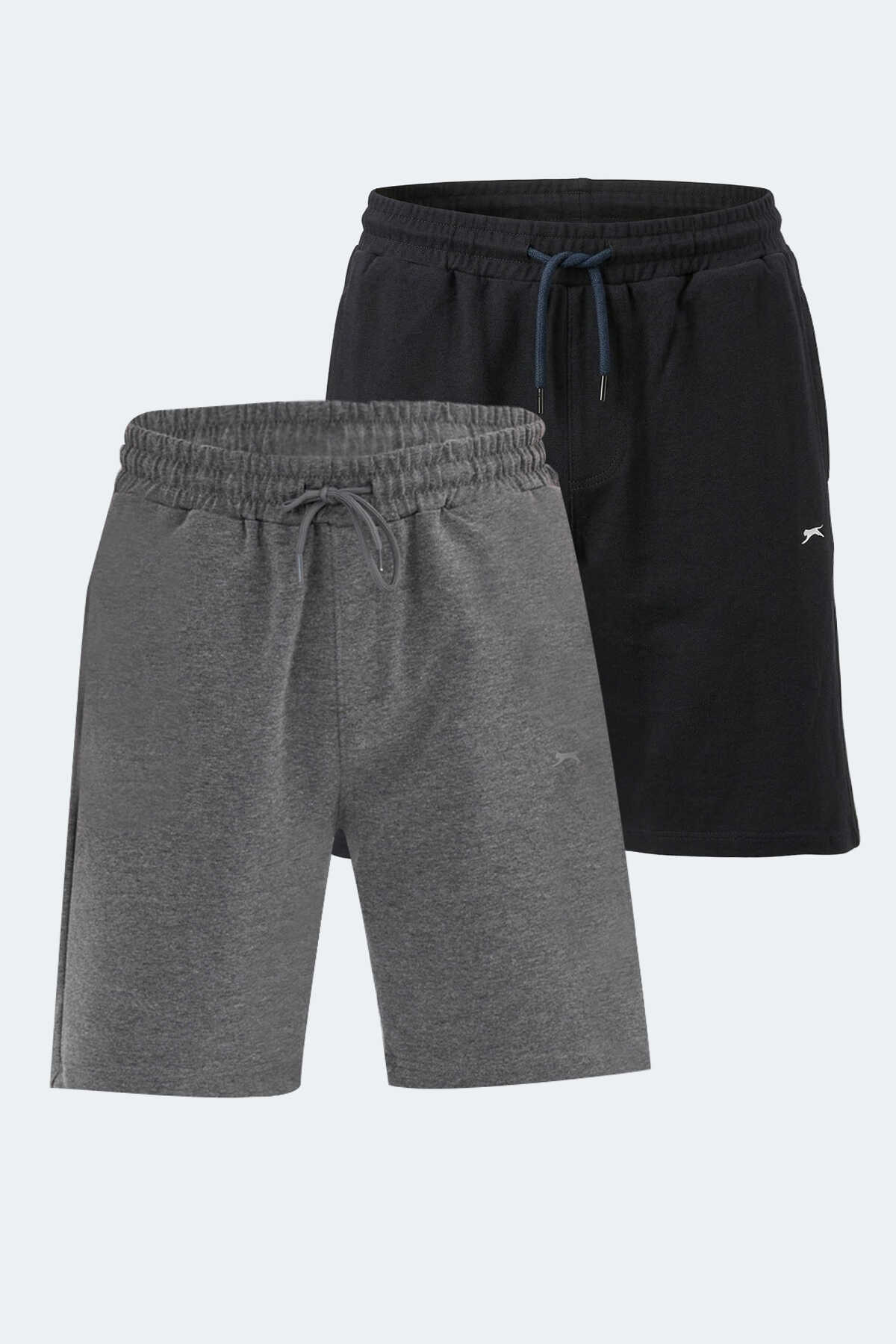 Slazenger - Slazenger KALLIE 2 Lİ SET Erkek Lacivert - Koyu Gri Şort