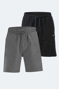 Slazenger - Slazenger KALLIE 2 Lİ SET Erkek Lacivert - Koyu Gri Şort