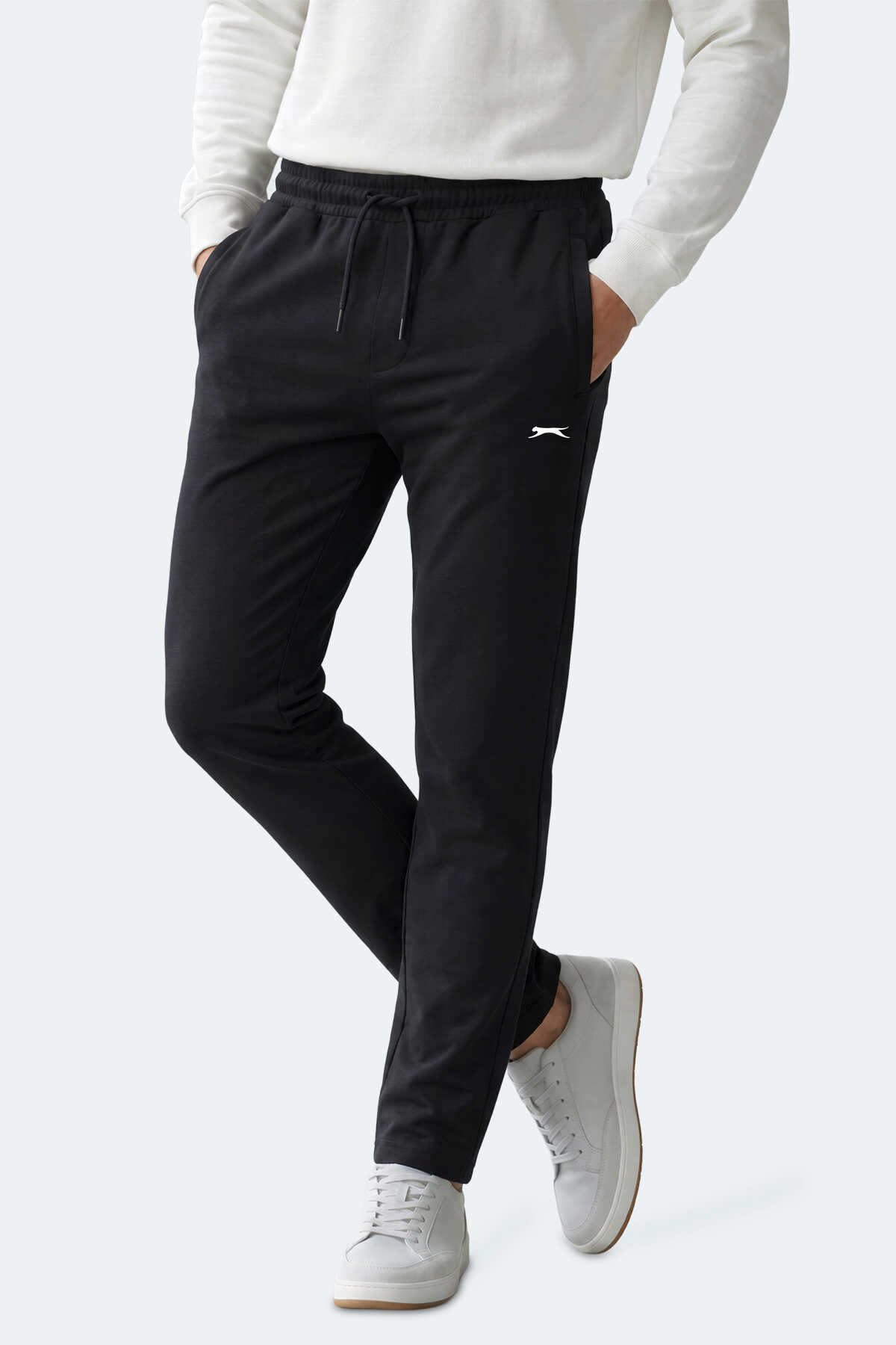 Slazenger - Slazenger KALOMIR IN Erkek Fermuar Cepli Siyah Eşofman Altı