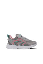 Slazenger - Slazenger KANNER I Kız Çocuk Cırt Cırtlı Gri / Pembe Günlük Spor Ayakkabısı