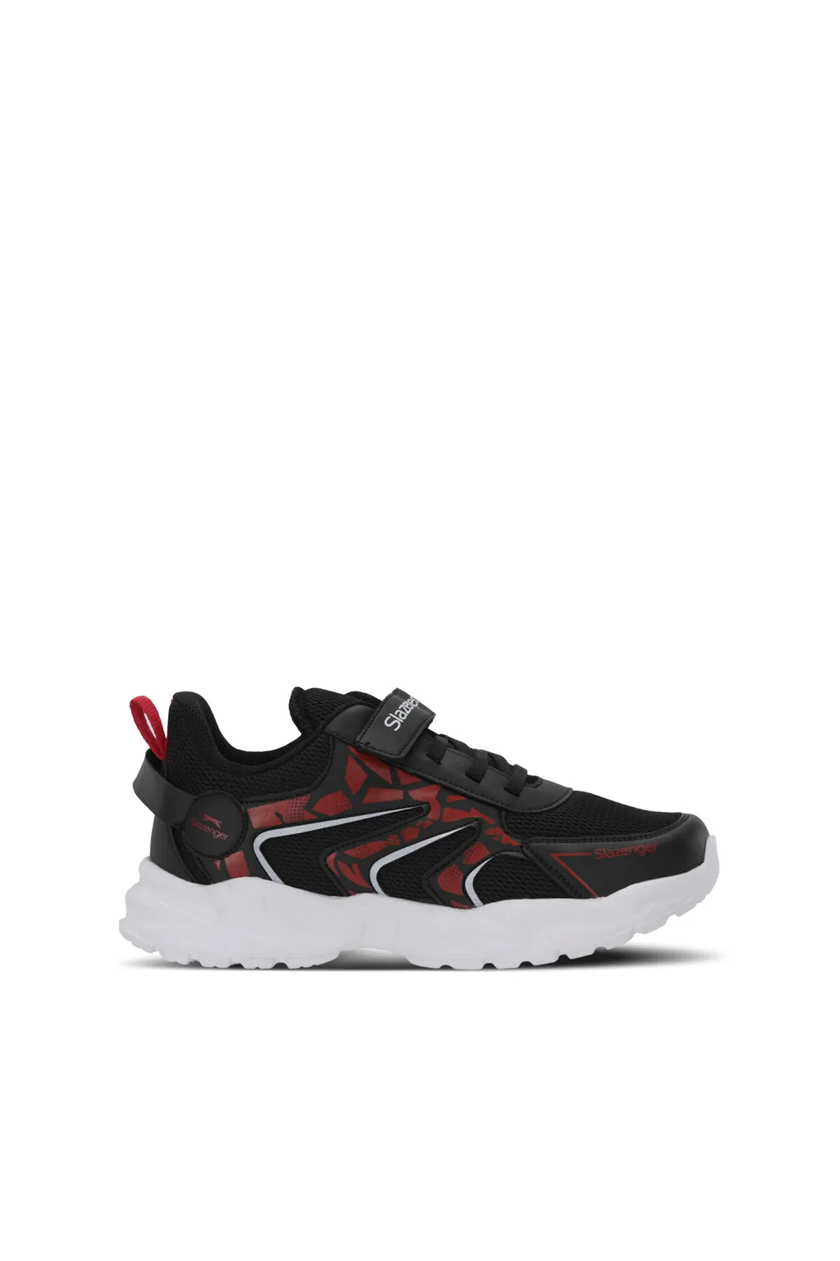 Slazenger KANNER I Erkek Çocuk Cırt Cırtlı Siyah / Kırmızı Günlük Spor Ayakkabısı 