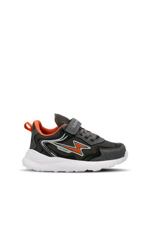 Slazenger KAORU IN Erkek Çocuk Cırt Cırtlı Koyu Gri / Turuncu Sneaker