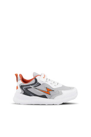 Slazenger KAORU KTN Unisex Çocuk Cırt Cırtlı Gri / Turuncu Günlük Spor Ayakkabısı 