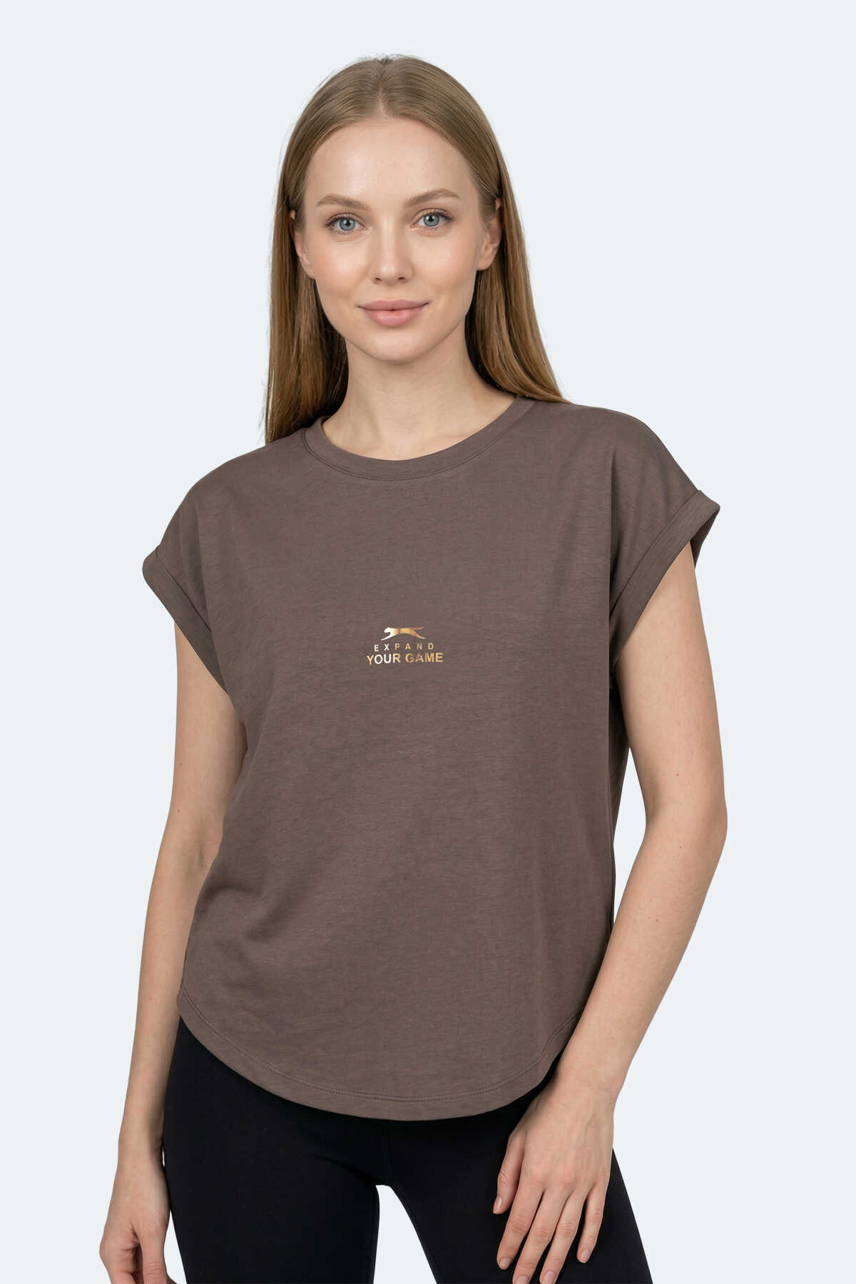 Slazenger - Slazenger KAPA Kadın Kahve Tişört