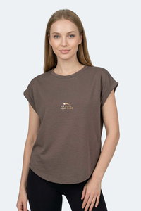 Slazenger - Slazenger KAPA Kadın Kahve Tişört