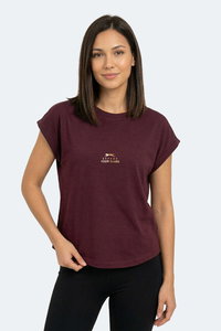 Slazenger - Slazenger KAPA Kadın Mürdüm Tişört