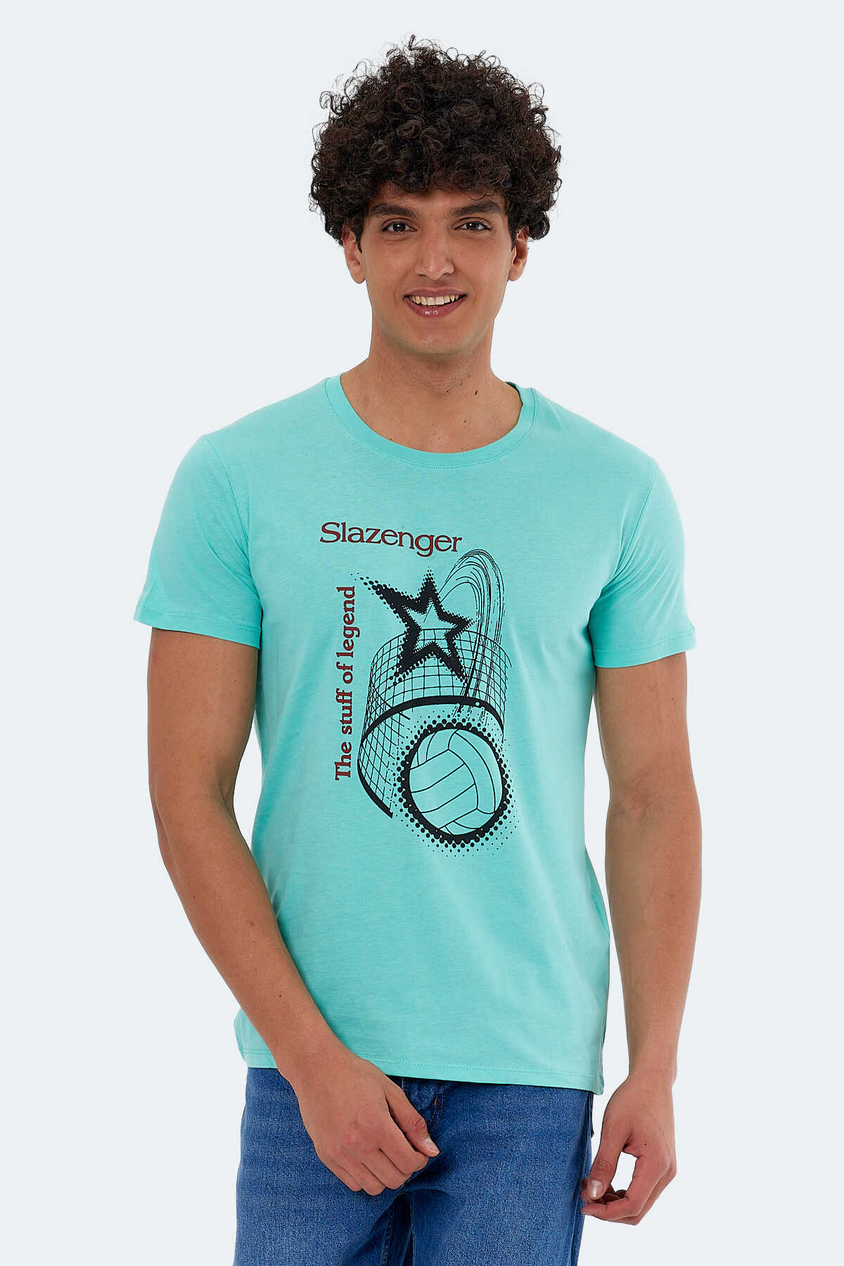 Slazenger - Slazenger KARNEN Erkek Tişört Nane