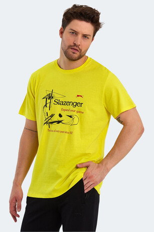Slazenger KARNEN IN Oversize Erkek Baskılı Açık Sarı Tişört 