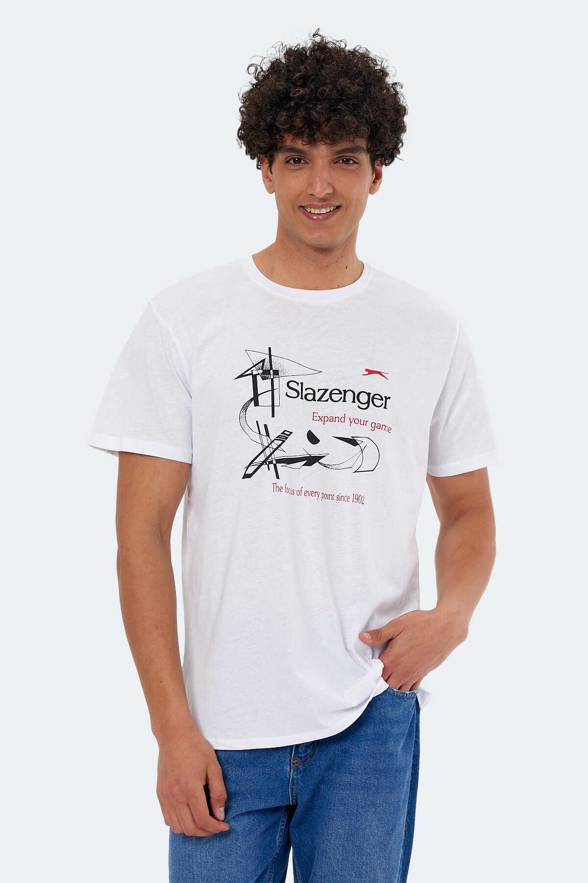 Slazenger - Slazenger KARNEN OVER Erkek Kısa Kol T-Shirt Beyaz